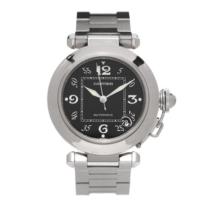 Cartier Stainless Steel 35mm Pasha C Automatic Watch Black 1 of 5