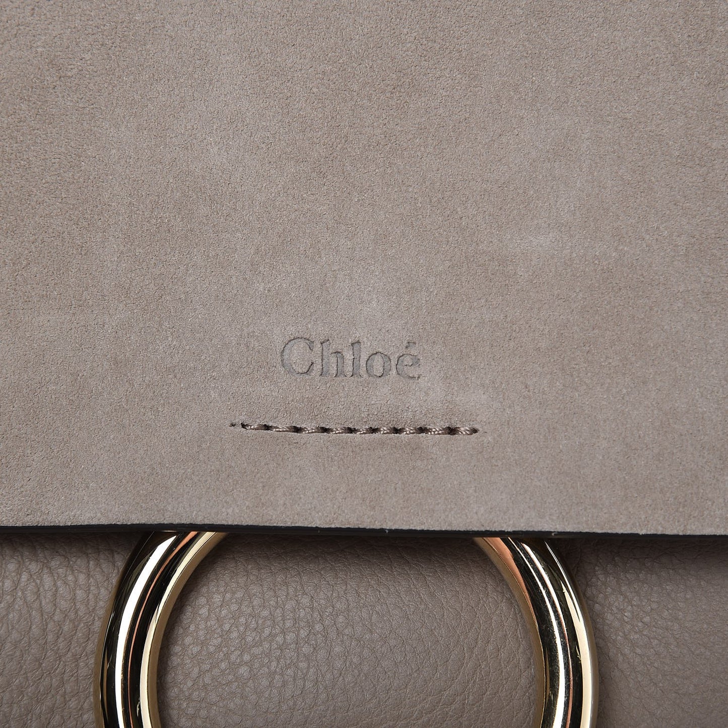 Suede Calfskin Small Faye Backpack Motty Grey