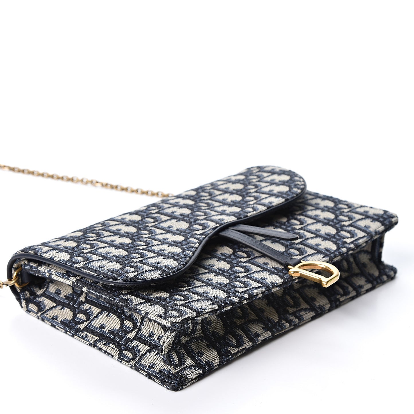 Oblique Saddle Chain Pouch Blue