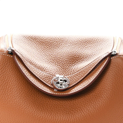 Hermes Taurillon Clemence Lindy 26 Gold 8 of 11