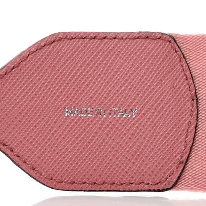 Prada Vitello Daino Striped Fabric Shoulder Strap Petalo 4 of 6