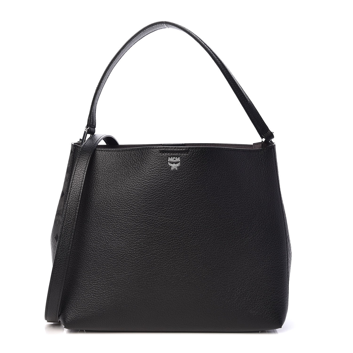 MCM Grained Calfskin Visetos Medium Sarah Hobo Black 1 of 10