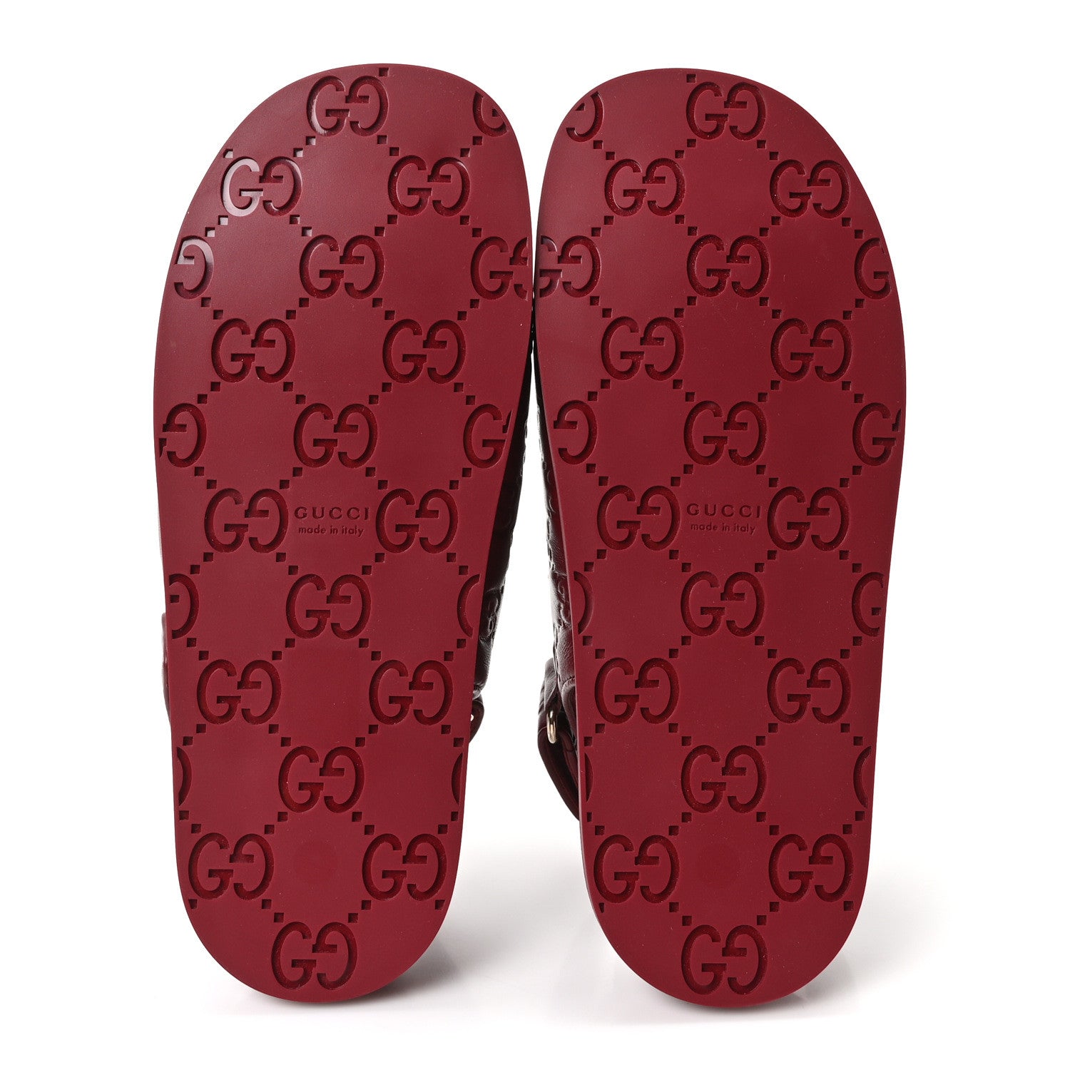 Gucci Guccissima GG Embossed Womens Sandals 37 Rosso Ancora 6 of 9