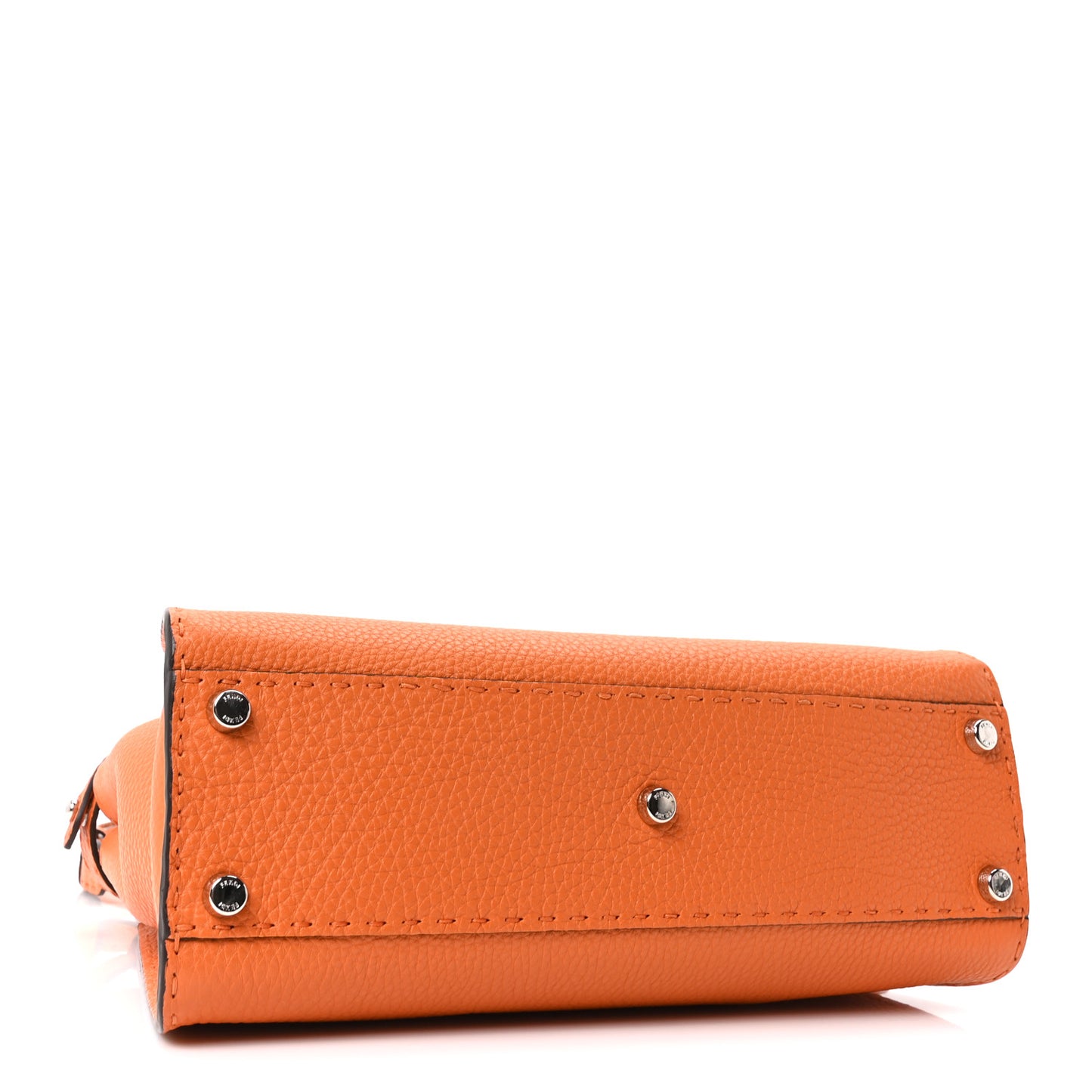 Cuoio Romano Selleria Bi-Color Medium Peekaboo Iconic Satchel Orange Stone