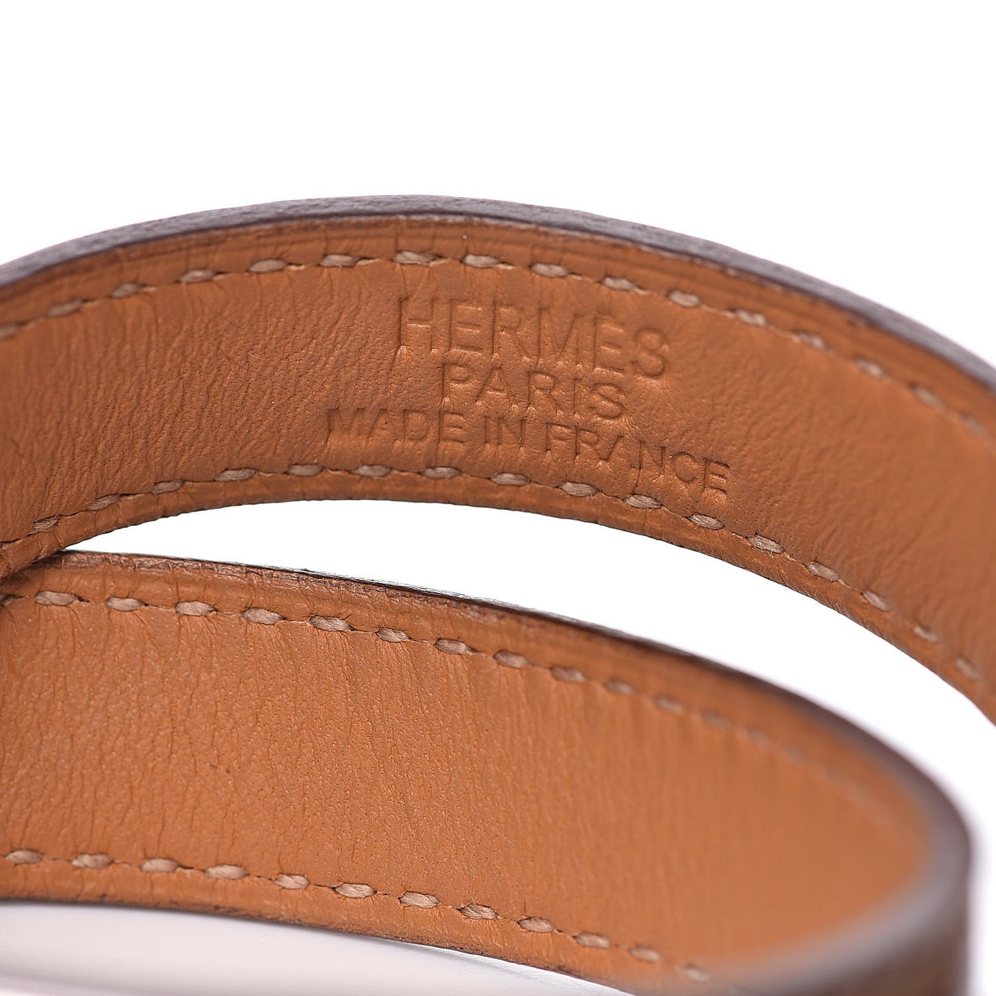 Tadelakt Kelly Double Tour Bracelet S Etoupe