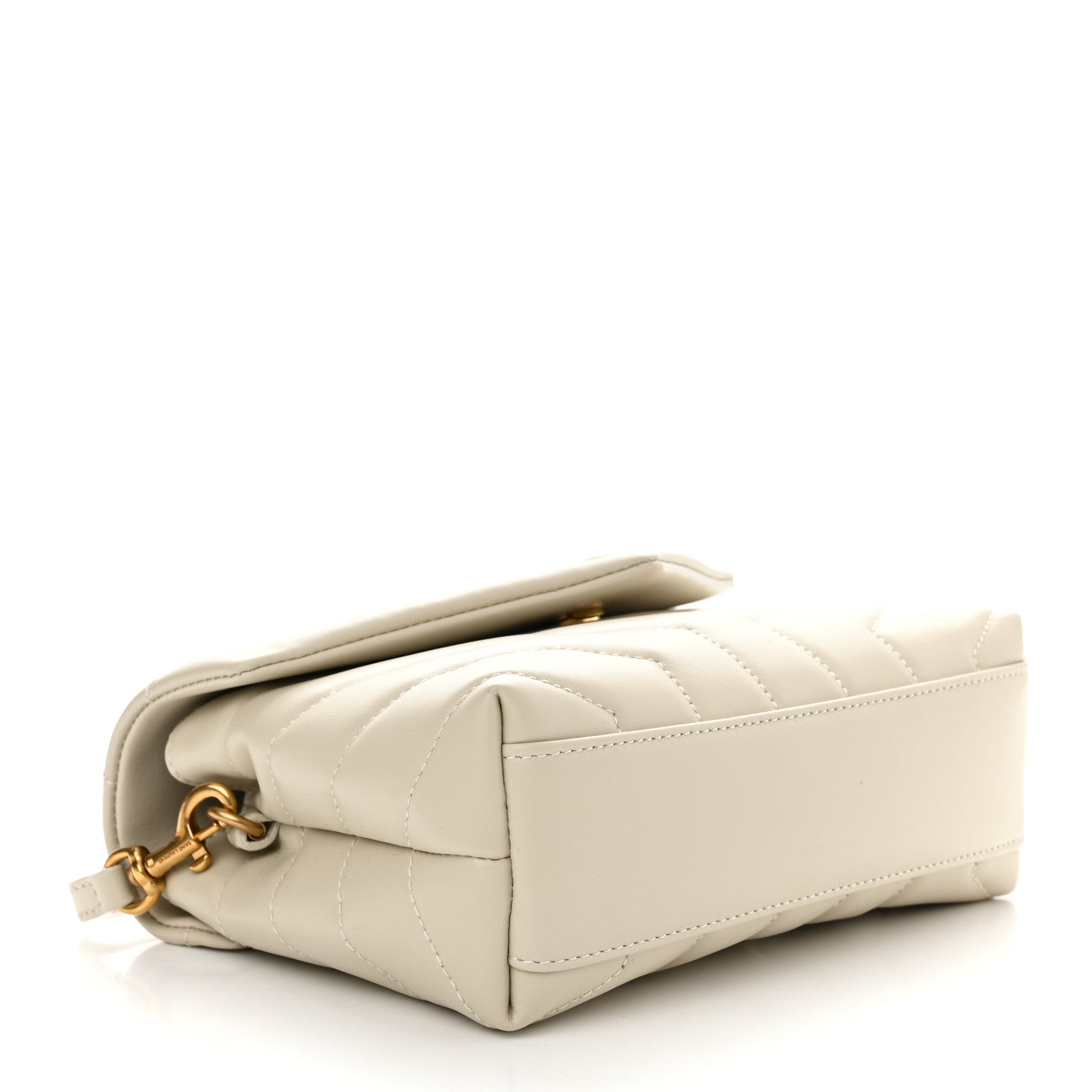 Saint Laurent Calfskin Y Quilted Monogram Toy Loulou Crossbody Bag Blanc VIntage 4 of 11