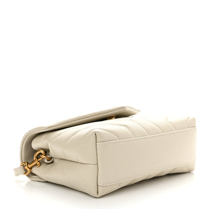 Saint Laurent Calfskin Y Quilted Monogram Toy Loulou Crossbody Bag Blanc VIntage 4 of 11