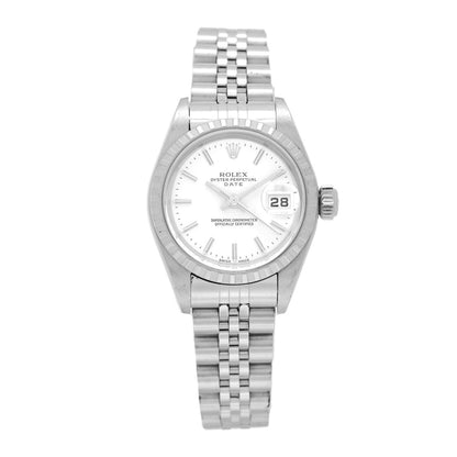 Rolex Stainless Steel 26mm Oyster Perpetual Date Watch White 79240 1 of 4