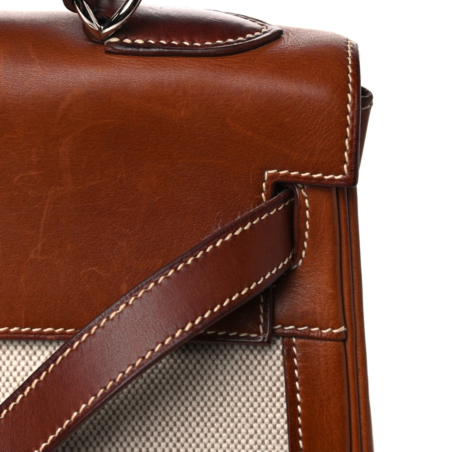 Hermes Toile Barenia Kelly Sellier 32 Fauve 16 of 19
