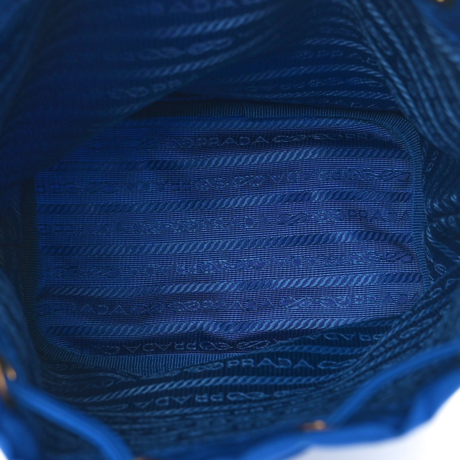 Prada Saffiano Tessuto Nylon Bucket Wristlet Bluette 5 of 9