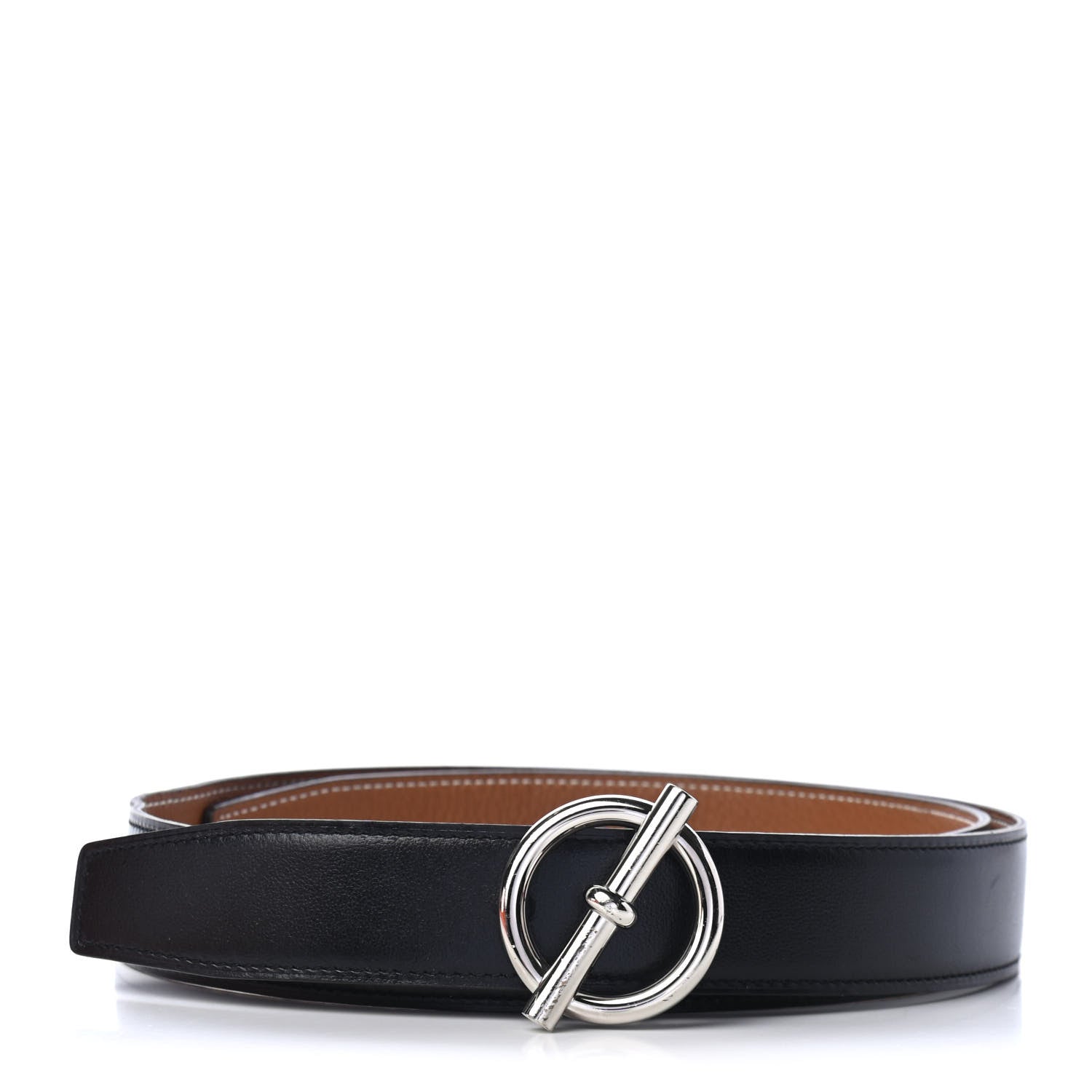 Hermes Box Togo Reversible Glenan 32mm Belt 90 Black Gold 1 of 5