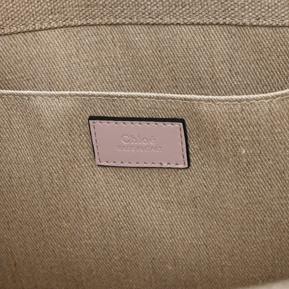 Chloe Linen Calfskin Large Woody Ribbon Tote Cement Pink 6 of 10