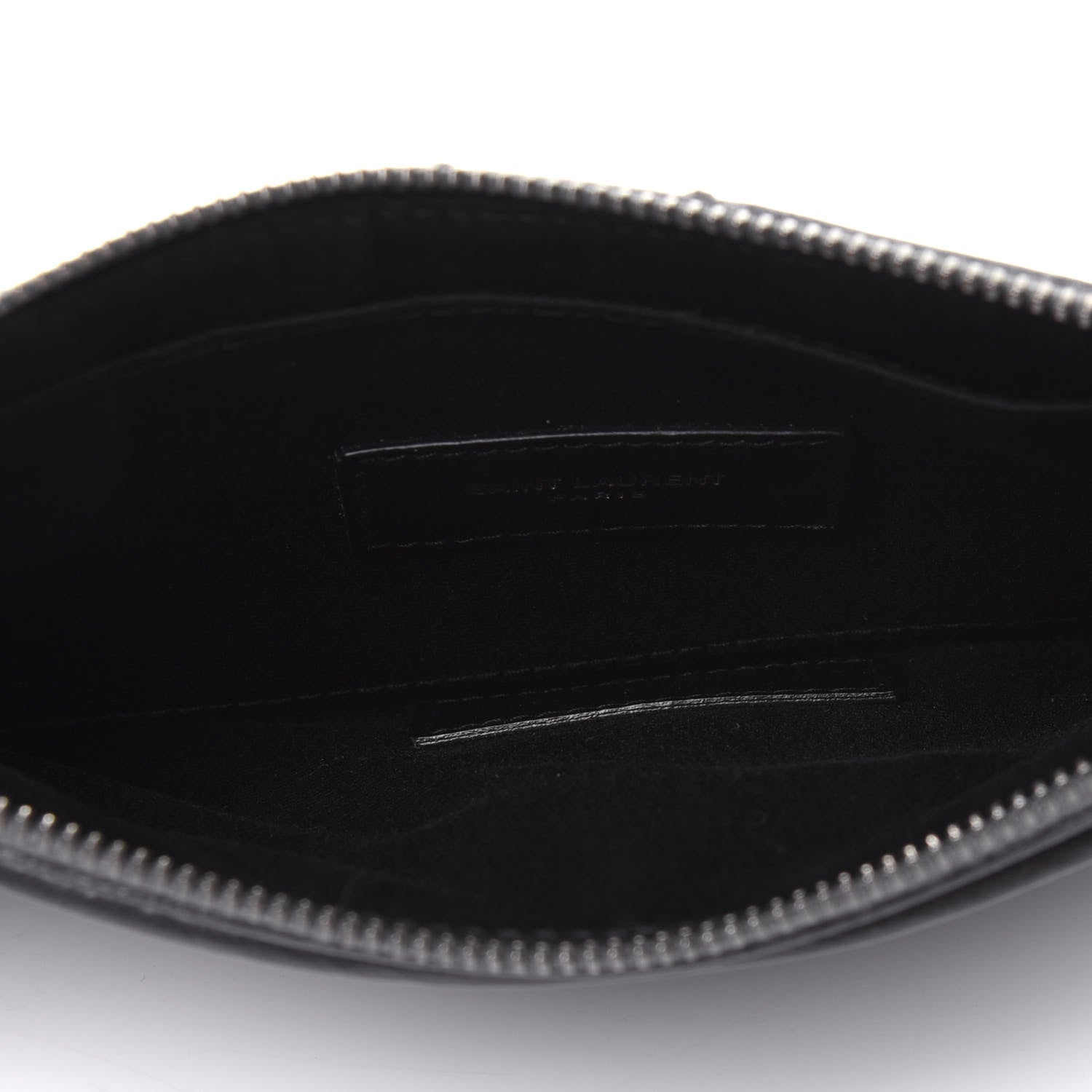 Saint Laurent Crinkled Calfskin Matelasse Monogram Niki Bill Pouch Storm 5 of 13