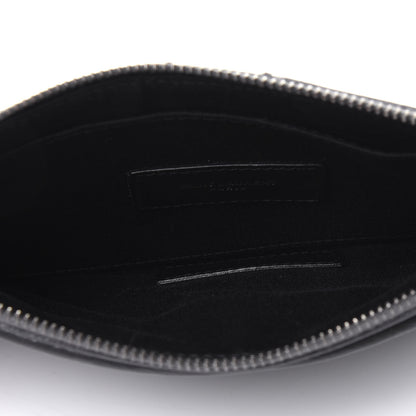 Saint Laurent Crinkled Calfskin Matelasse Monogram Niki Bill Pouch Storm 5 of 13