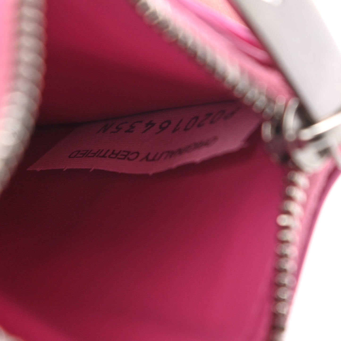 Metallic Patent Calfskin Intrecciato Zip Card Holder Pink