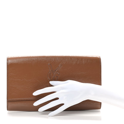 Saint Laurent Patent Calfskin Large Belle De Jour Clutch Nude 2 of 9