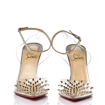 Christian Louboutin PVC Specchio Spikoo 100 Pumps 38.5 Light Gold 2 of 10
