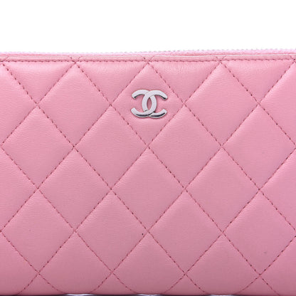 Chanel Lambskin Quilted Large Gusset Zip Around Wallet Light Pink 11 of 12