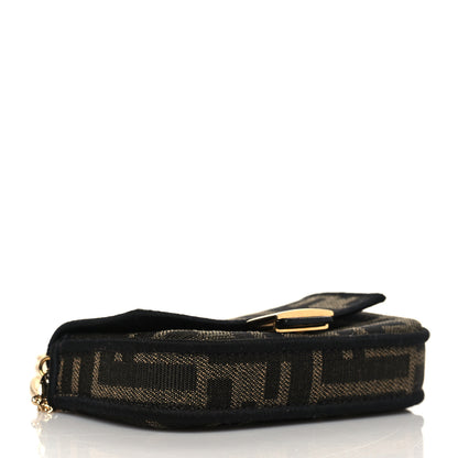 Fendi Fabric Jacquard FF 1974 Nano Baguette Charm Tobacco Moro Black 4 of 10