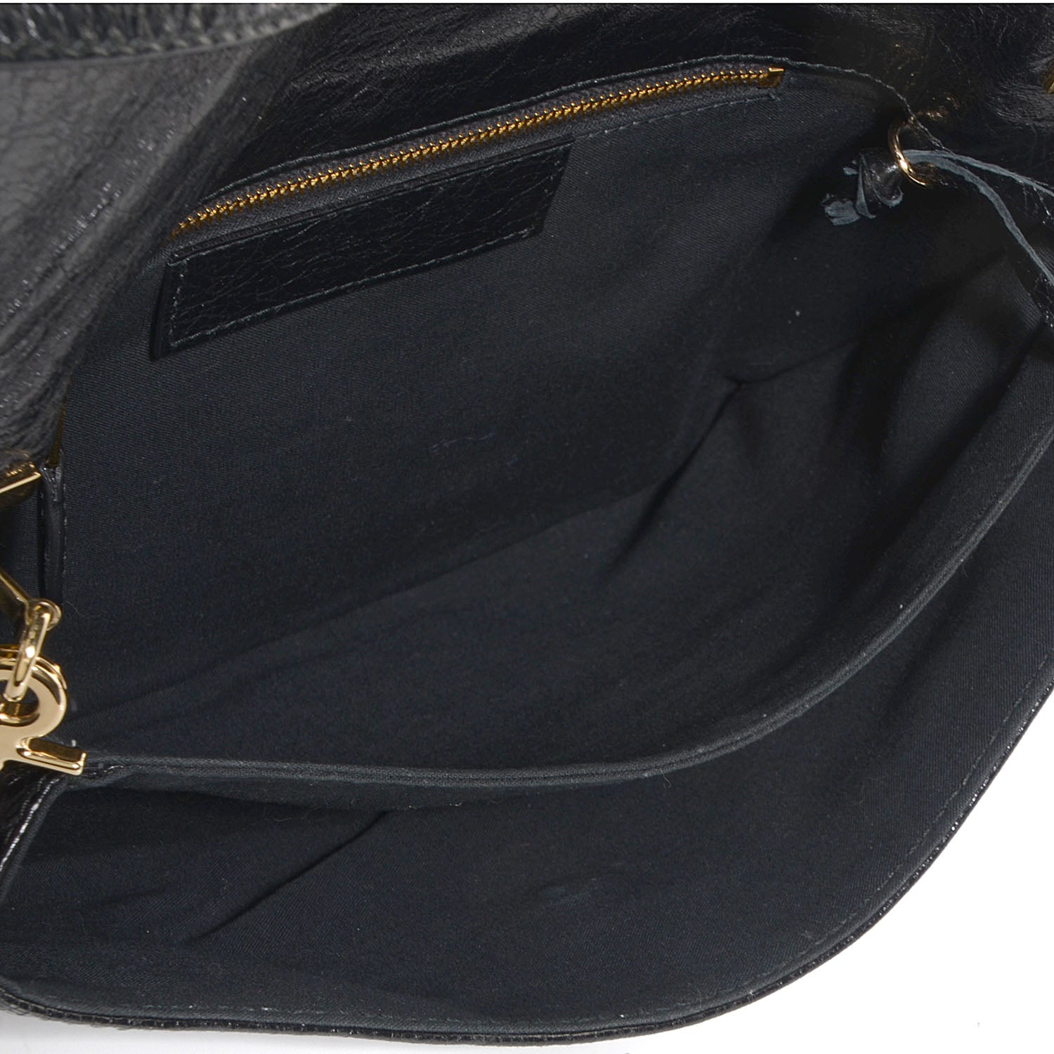 Balenciaga Agneau Giant 12 Gold Hardware Envelope Strap Clutch Black 5 of 10