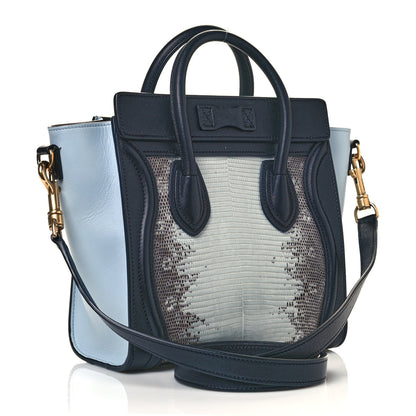 Celine Lizard Smooth Calfskin Nano Tri-Color Luggage Mineral 3 of 13