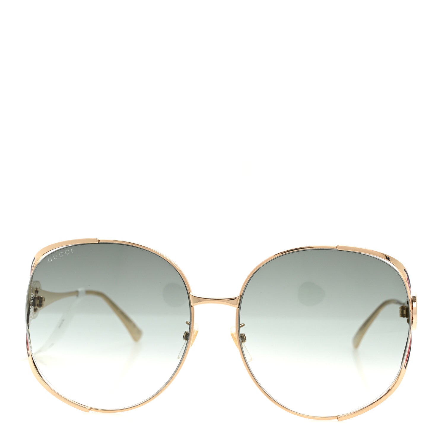 Gucci Metal Oversized Round Frame GG0225S Sunglasses Gold 4 of 14