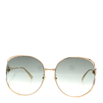 Gucci Metal Oversized Round Frame GG0225S Sunglasses Gold 4 of 14