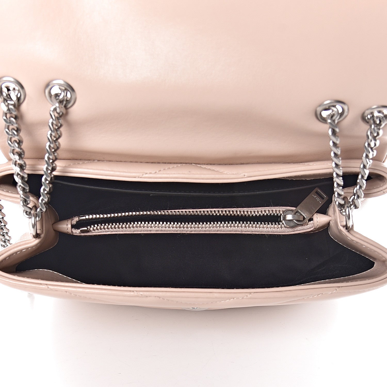 Saint Laurent Calfskin Y Quilted Monogram Small Loulou Chain Satchel Nude Powder 5 of 21