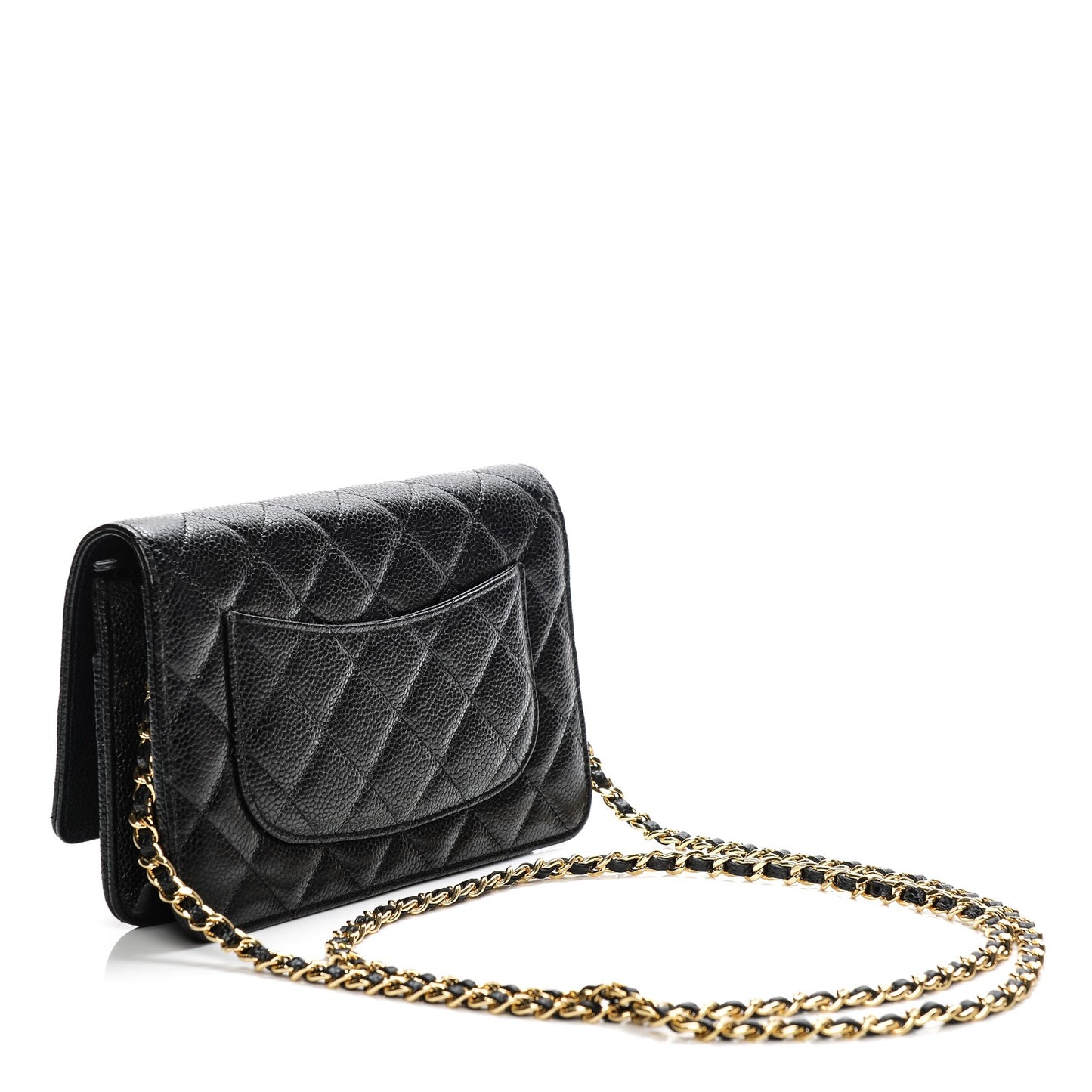 Caviar Quilted Wallet On Chain WOC Black