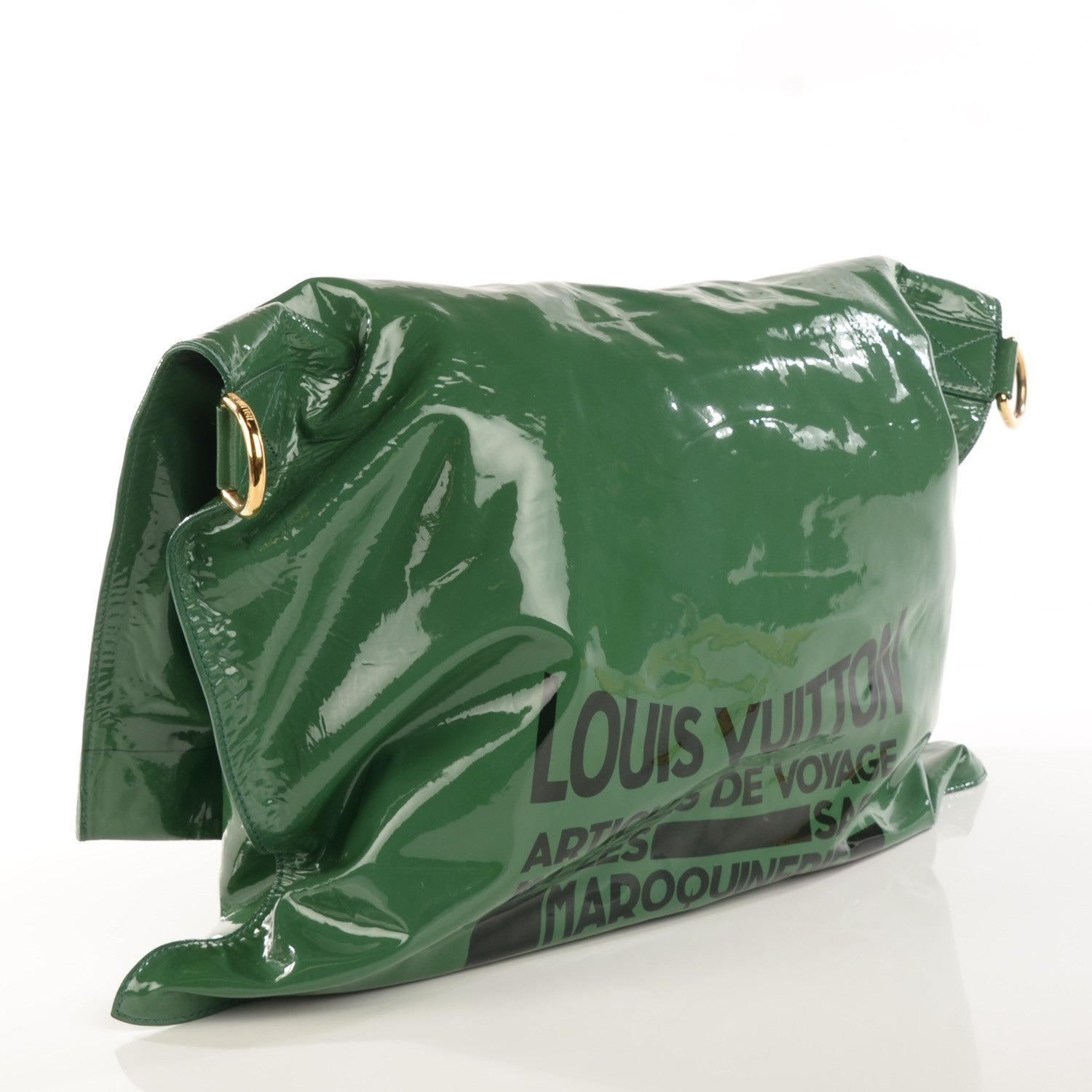 Louis Vuitton Patent Lambskin Raindrop Besace Emeraude 3 of 8