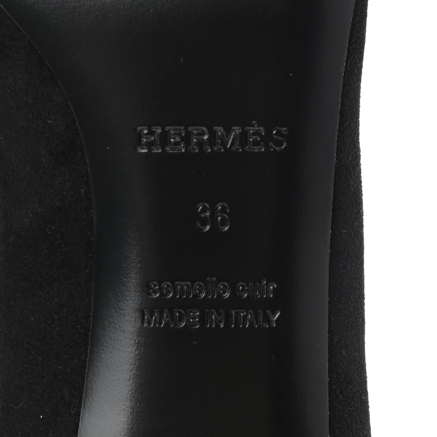Hermes Suede Goatskin Blush 40 Pumps 36 Black 6 of 8