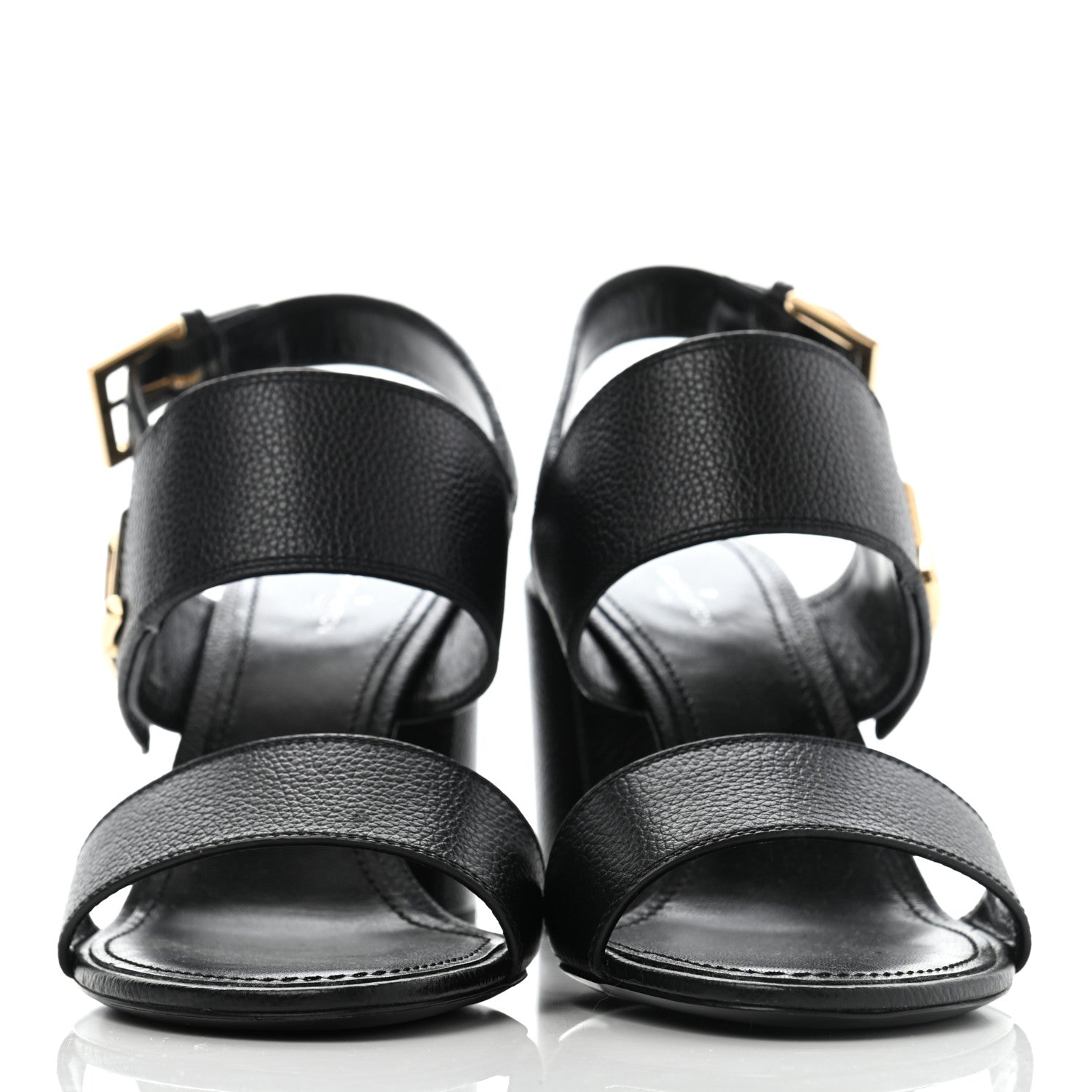 Louis Vuitton Grained Calfskin Horizon Sandals 40 Black 2 of 6