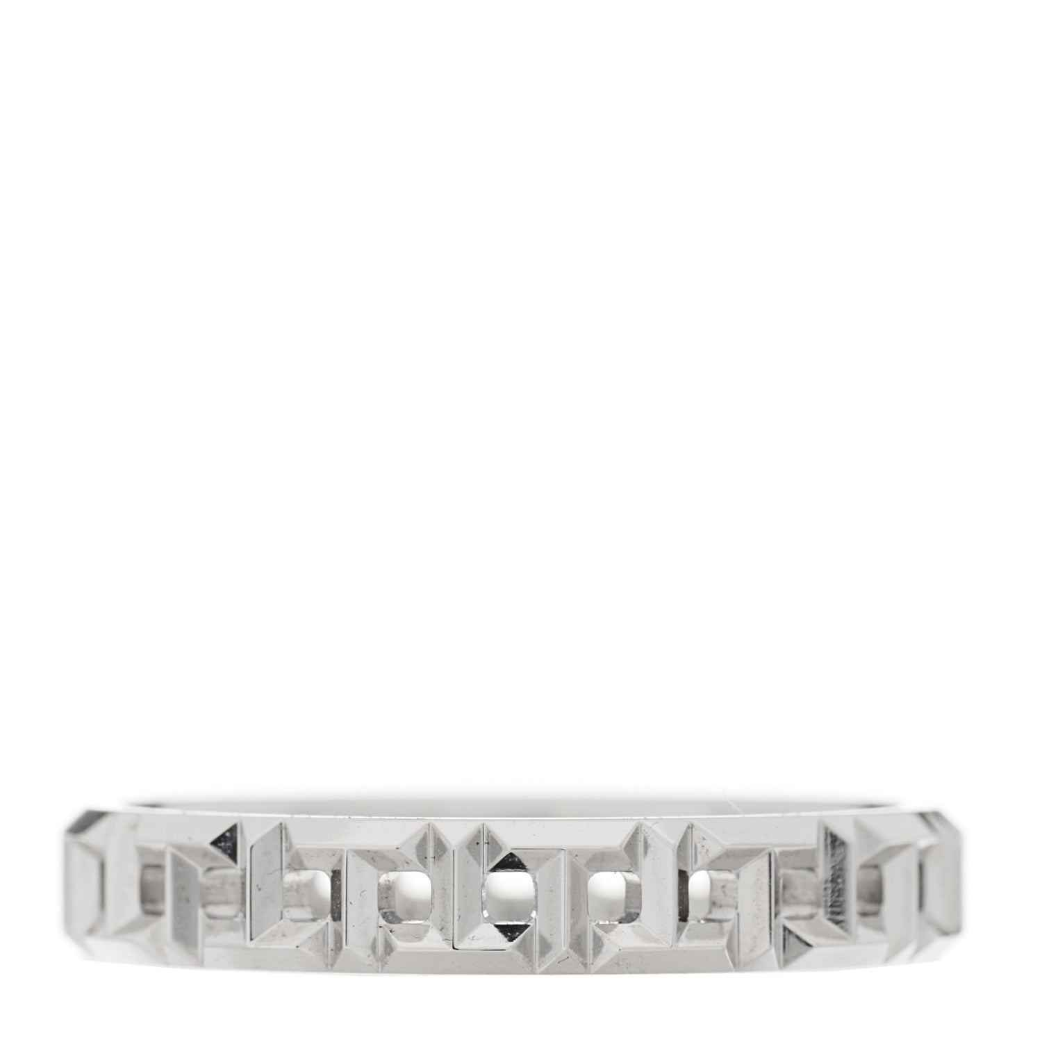 Tiffany 18K White Gold Narrow T True Band Ring 54 7 3 of 5