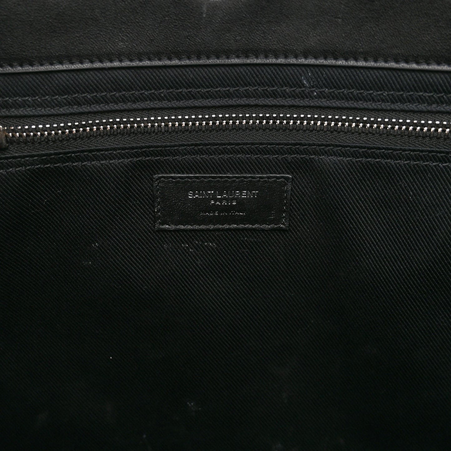 Calfskin Rive Gauche North South Tote Black