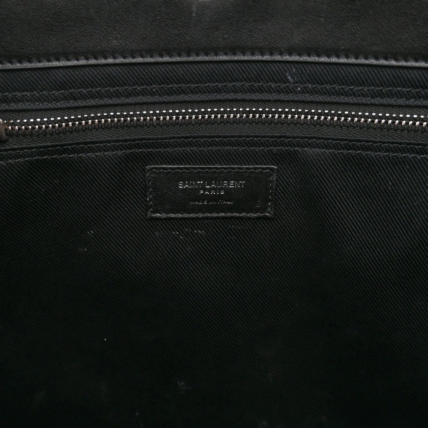 Saint Laurent Calfskin Rive Gauche North South Tote Black 6 of 9