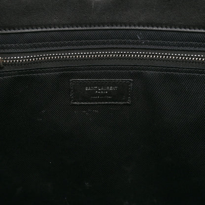 Saint Laurent Calfskin Rive Gauche North South Tote Black 6 of 9