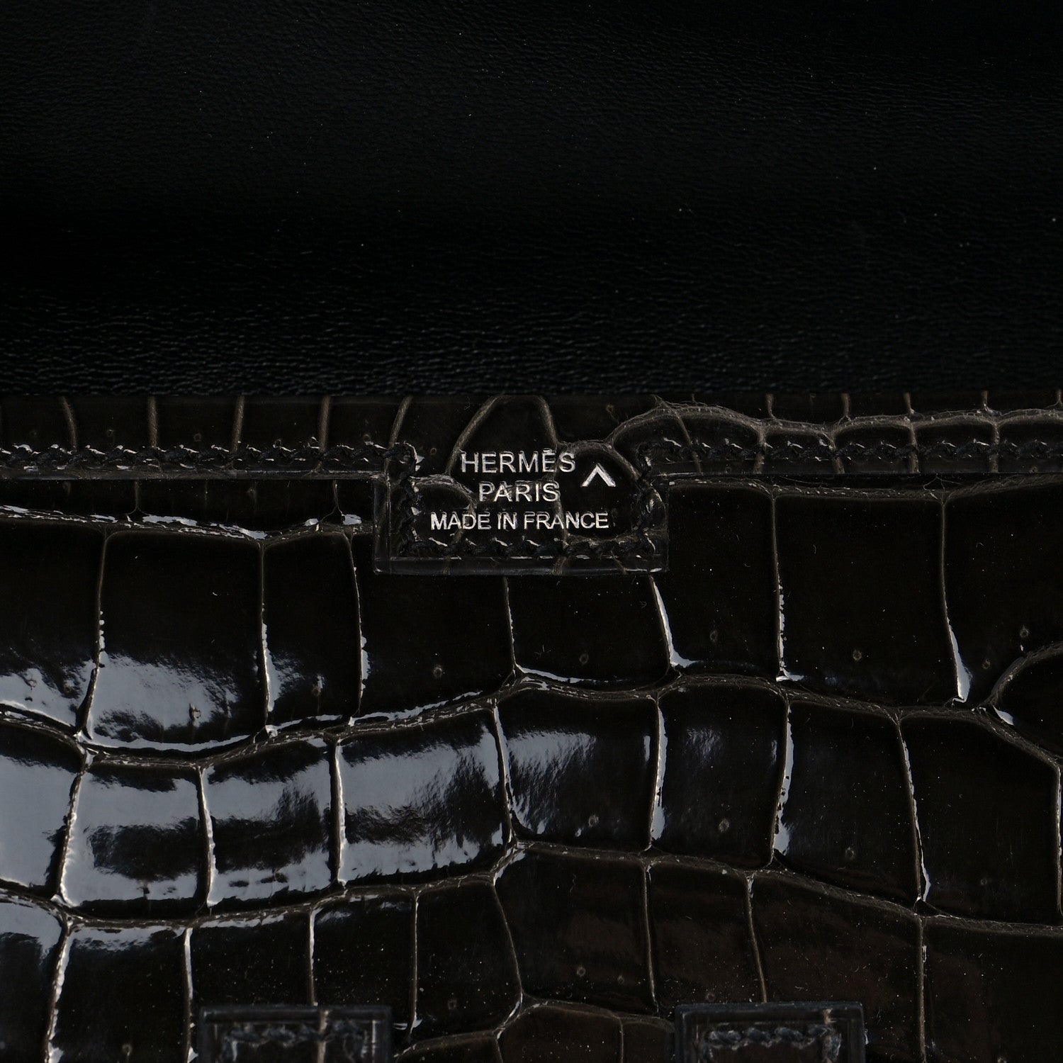 Hermes Shiny Porosus Crocodile Jige Elan 29 Clutch Graphite 6 of 9