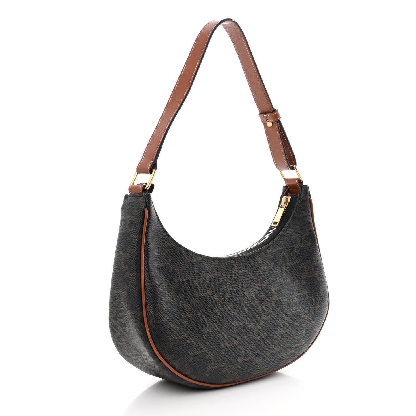 Triomphe Canvas Calfskin Ava Shoulder Bag Tan