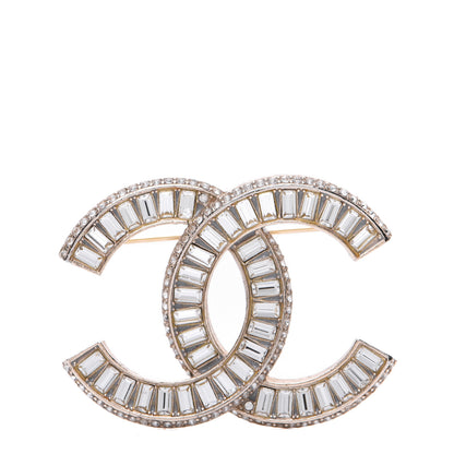 Chanel Baguette Crystal CC Brooch Gold 1 of 8