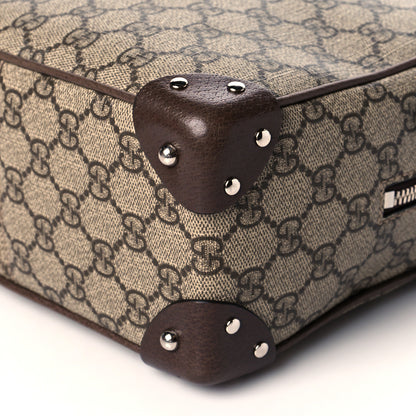 Gucci GG Supreme Monogram Textured Calfskin Square Messenger Bag Beige Ebony New Acero 9 of 12