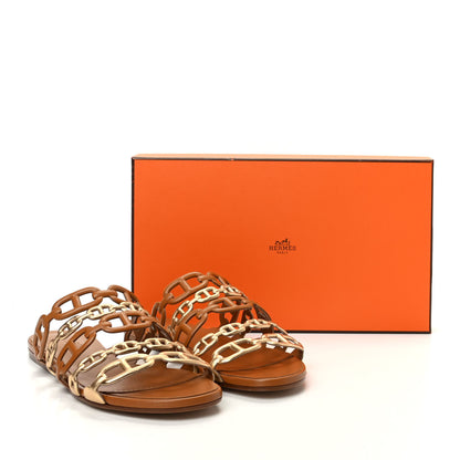 Hermes Nappa Thalassa Sandals 37 Beige Doré 11 of 11