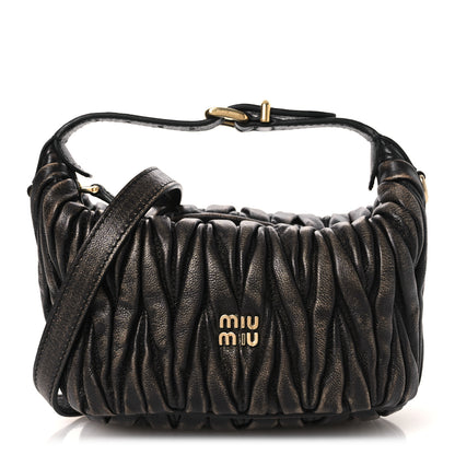 Miu Miu Nappa Matelasse Pouch Sand Coffee 1 of 9