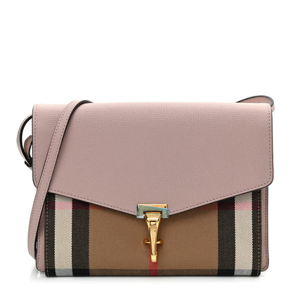 Burberry Derby Calfskin House Check Small Macken Crossbody Bag Pale Orchid 1 of 10