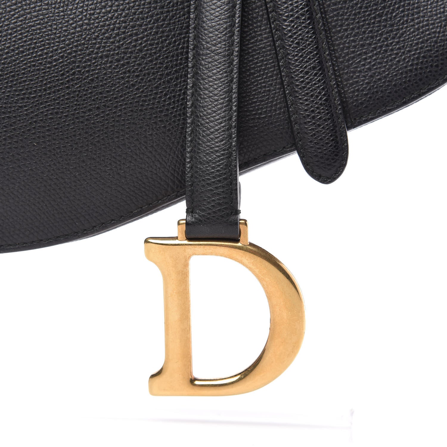 Christian Dior Grained Calfskin Saddle Bag Black 10 of 11