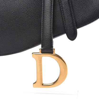 Christian Dior Grained Calfskin Saddle Bag Black 10 of 11