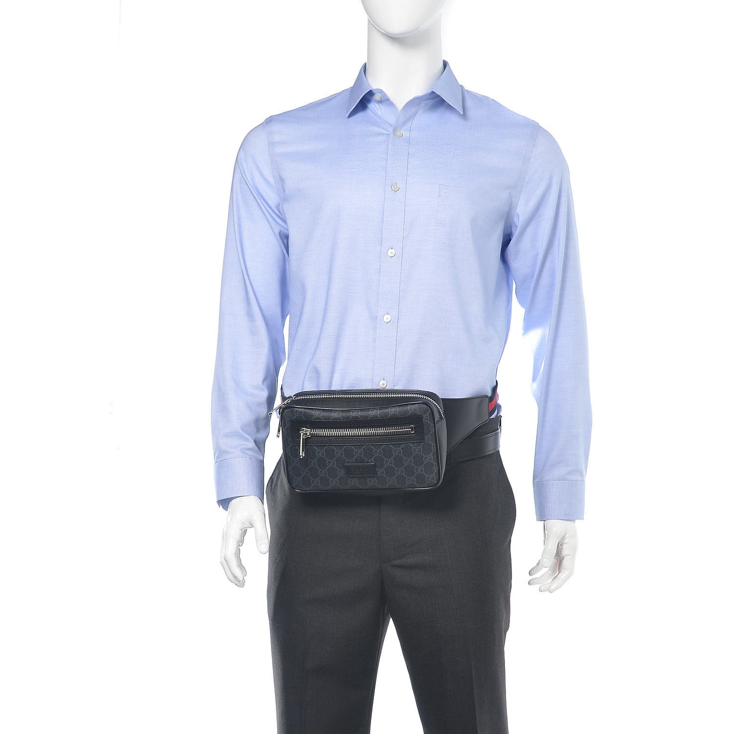 Soft GG Supreme Monogram Web Belt Bag Black Grey