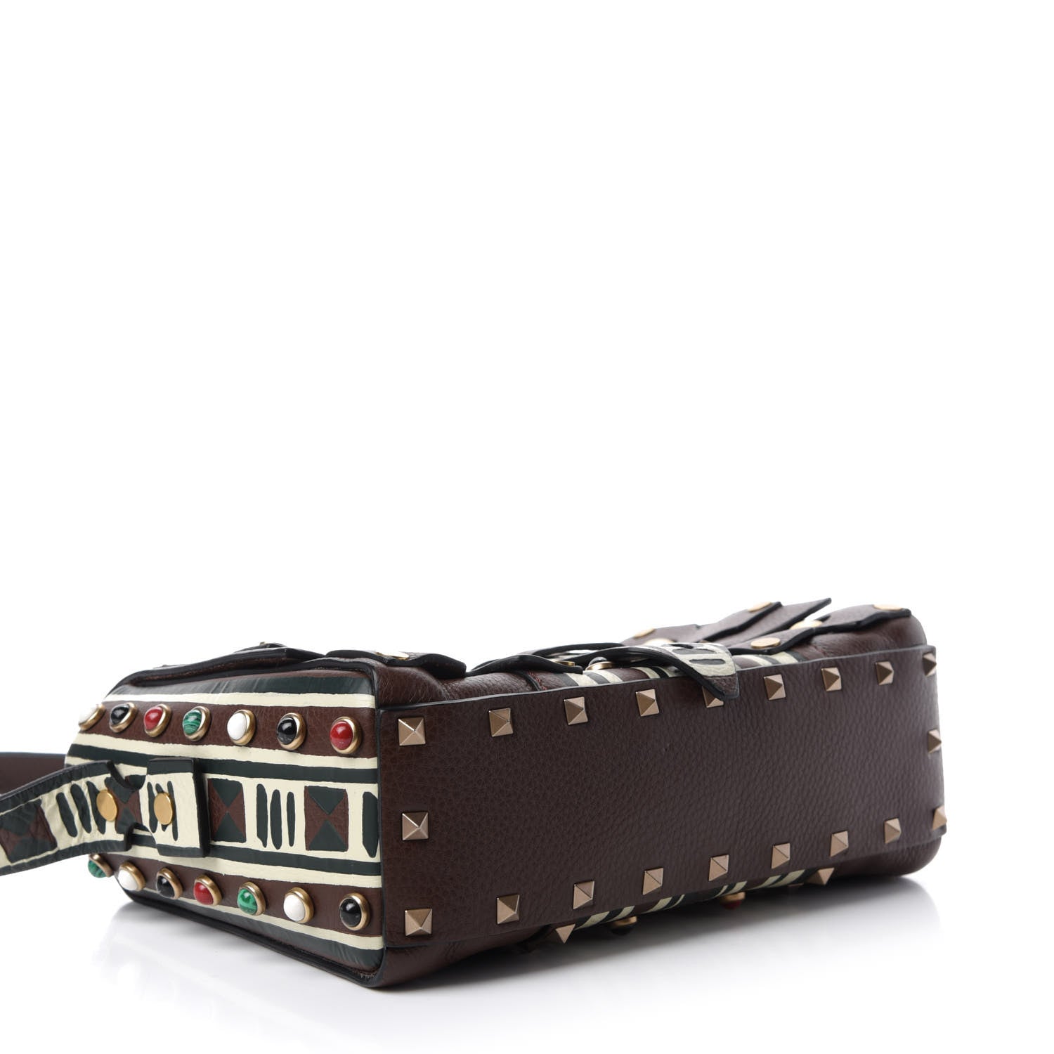 Valentino Garavani Calfskin Tribal Rockstud Shoulder Bag Rubin 4 of 9