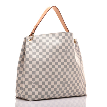 Louis Vuitton Damier Azur Graceful MM Rose Ballerine 3 of 9