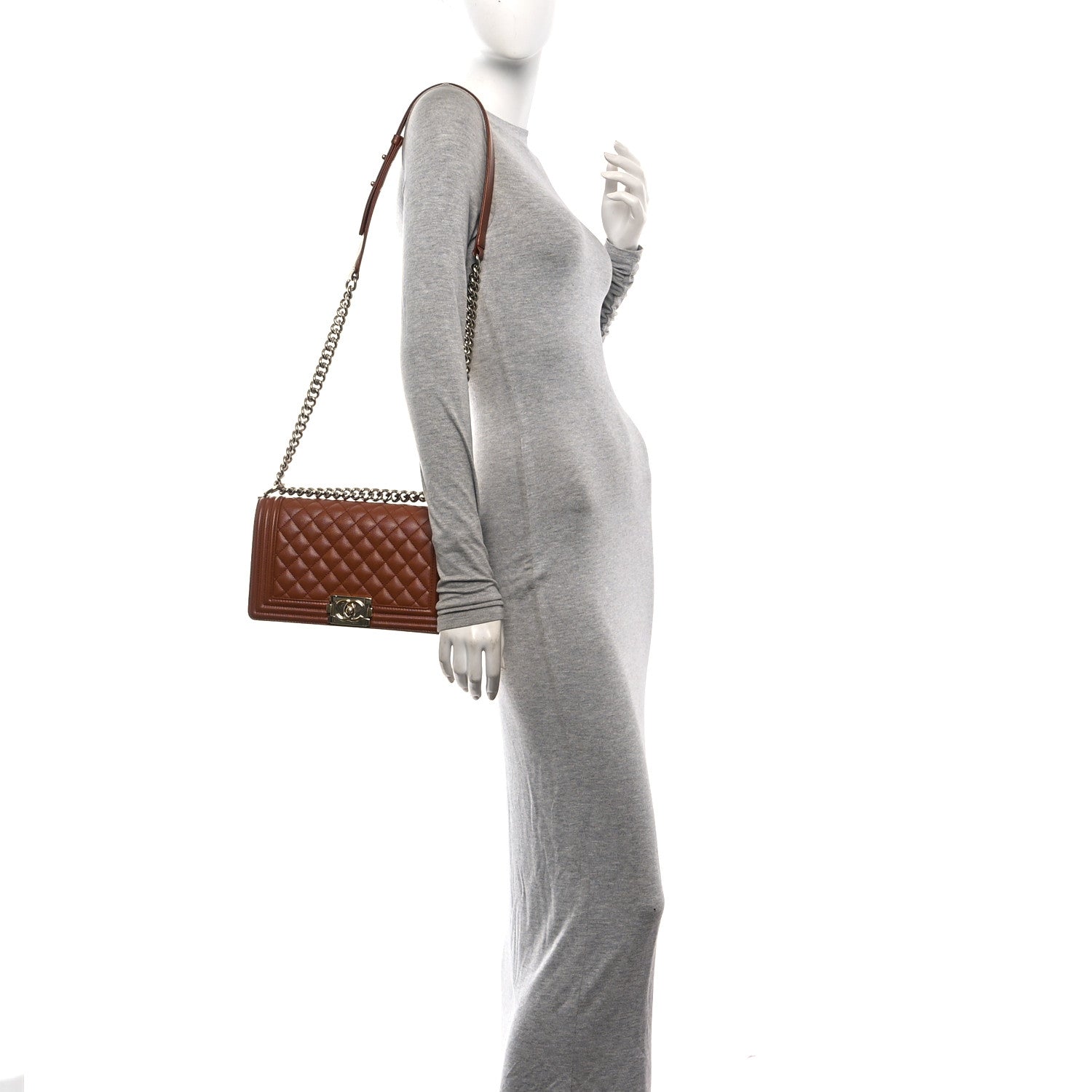 Chanel Caviar Quilted Medium Boy Flap Brown 2 of 11