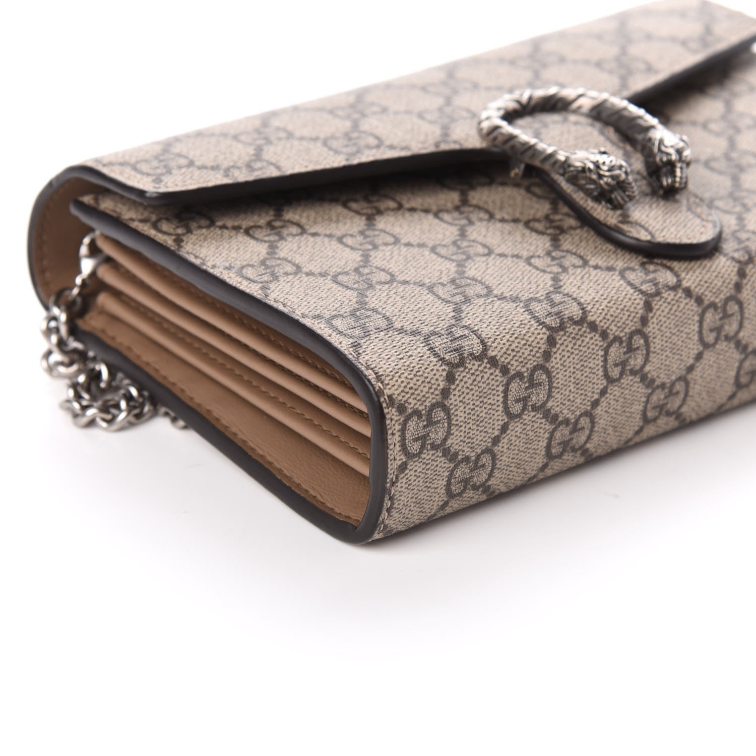Gucci GG Supreme Monogram Mini Dionysus Chain Wallet Beige Taupe 7 of 8